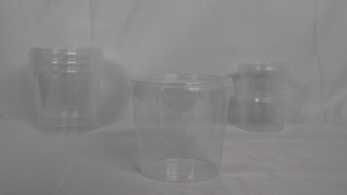 Feinkostbecher PP Transparent 1180ml – Originalitätsverschluss Rund | 10/20/50 Stück