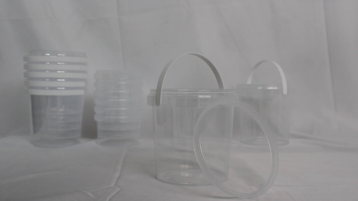 Feinkostbecher PP Transparent 770ml mit Henkel – Originalitätsverschluss Rund | 10/20/50 Stück
