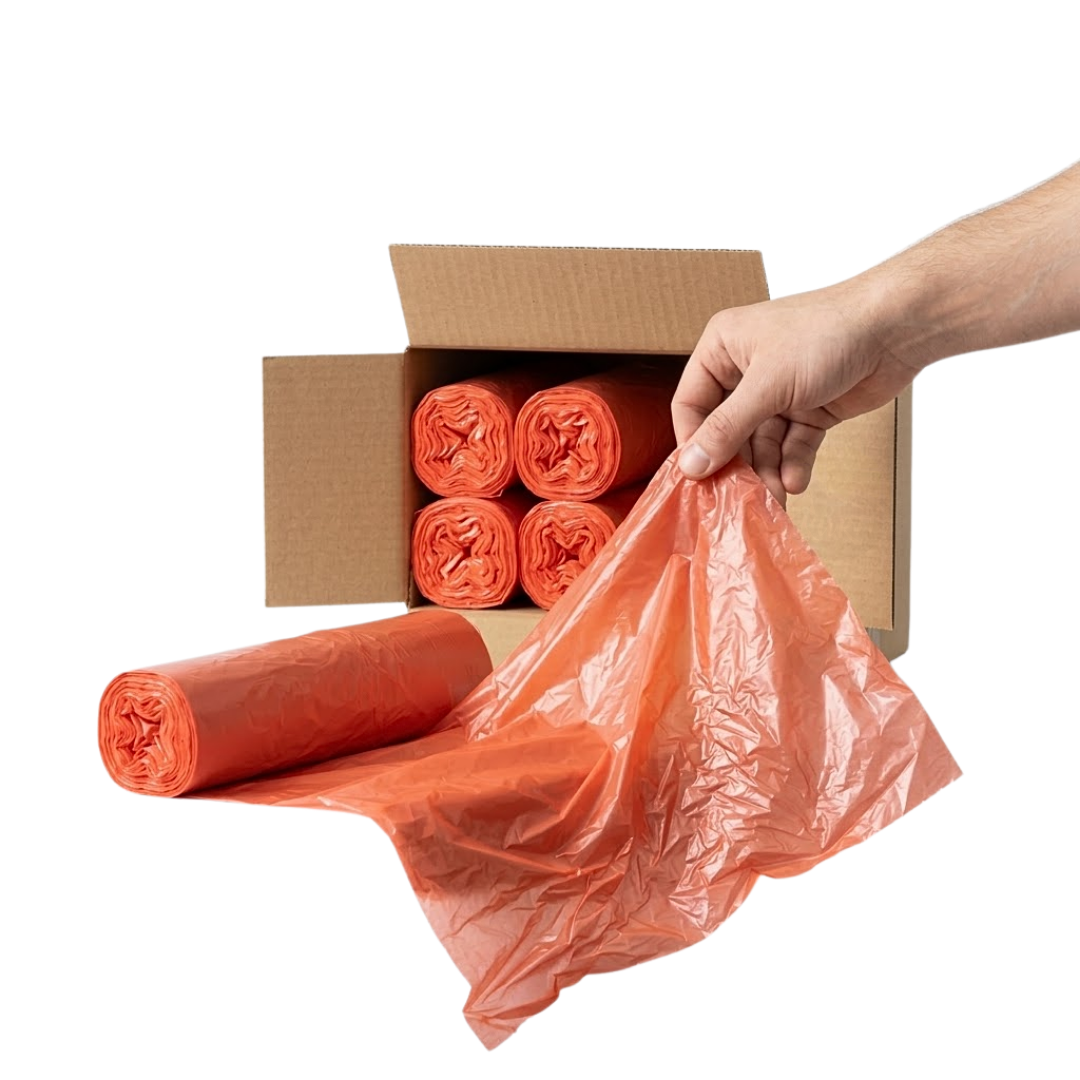 HDPE Afvalzakken 58 x 100 cm T23 Rood – 60 liter – doos 500 stuks