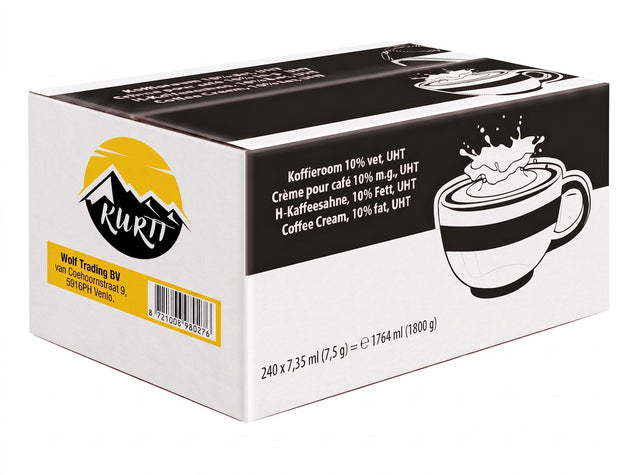 Doos met 240 koffiemelkcups van 7,5 gram