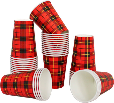 Kaffeebecher Pappe Scotty 180ml Rot Schwarz FSC – 2500 Stück | Umweltabgabe Inklusive