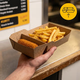 Kraft Snackschalen A20 Saucenfach – 50/100/500 Stück | Pommes Currywurst