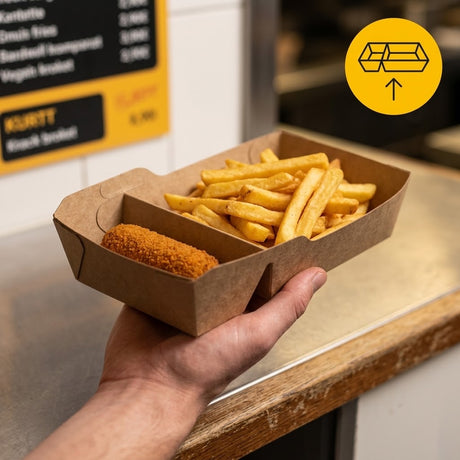 Kraft Snackschalen A20 Saucenfach – 50/100/500 Stück | Pommes Currywurst