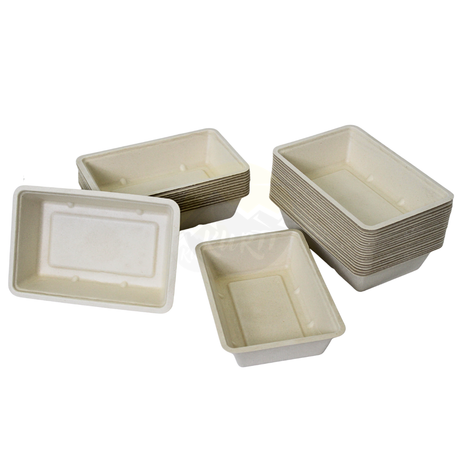 Bagasse Snackschalen Zuckerrohr PFAS-Frei – A5-A50 | 50/100/400 Stück