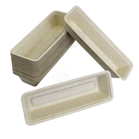 Bagasse Snackschalen Zuckerrohr PFAS-Frei – A5-A50 | 50/100/400 Stück