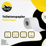 KURTT Toilettenpapier 3-lagig Zellstoff 250 Blatt ECO – 8/24/56 Rollen | Weich Saugfähig Löslich