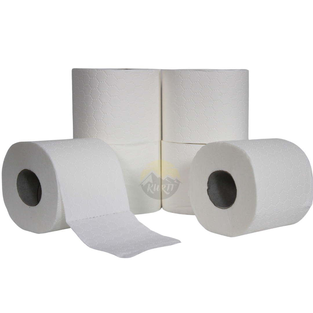 KURTT Toilettenpapier 3-lagig Zellstoff 250 Blatt ECO – 8/24/56 Rollen | Weich Saugfähig Löslich