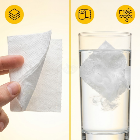 KURTT Toilettenpapier 3-lagig Zellstoff 250 Blatt ECO – 8/24/56 Rollen | Weich Saugfähig Löslich