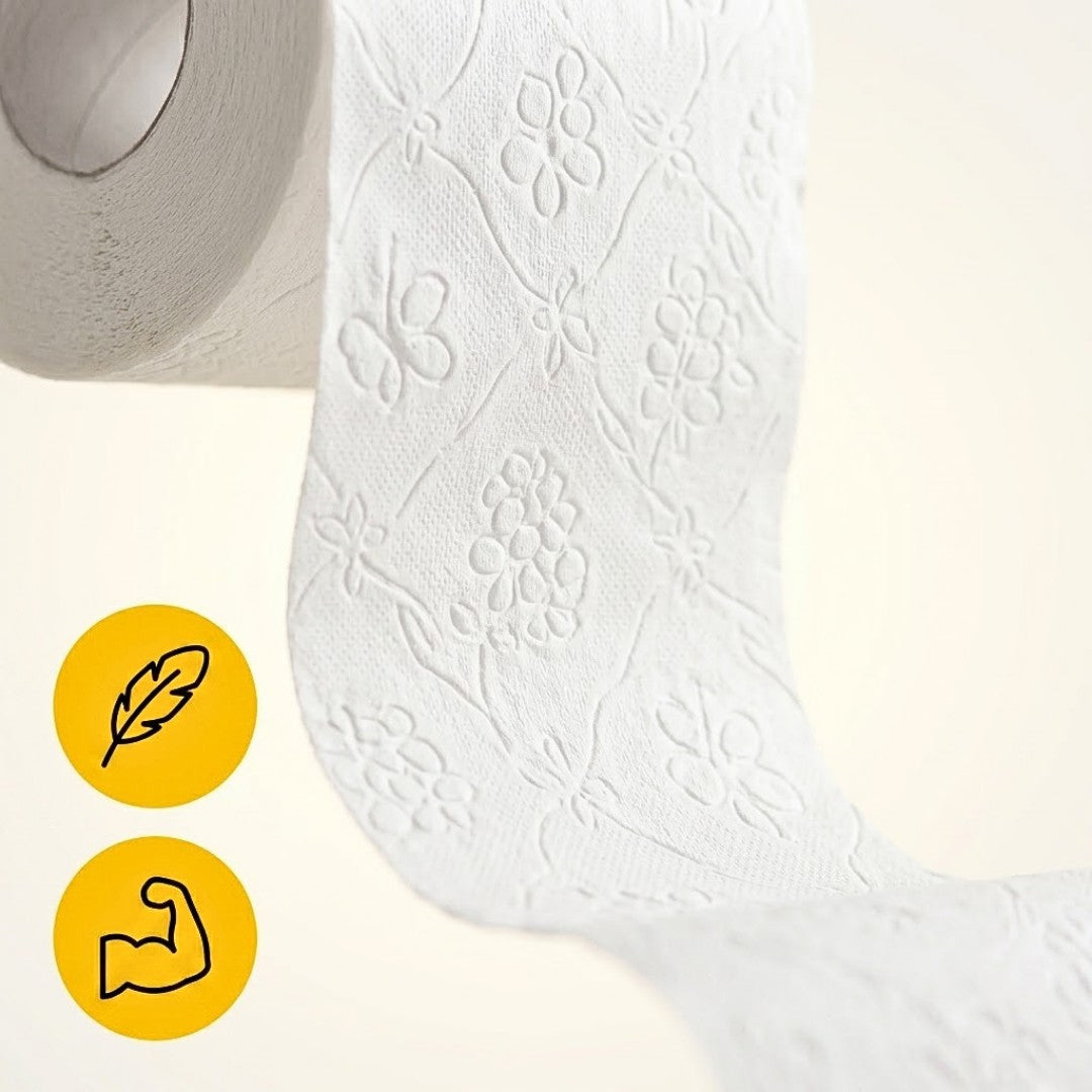 KURTT Toilettenpapier 2-lagig Zellstoff – 200 Blatt pro Rolle