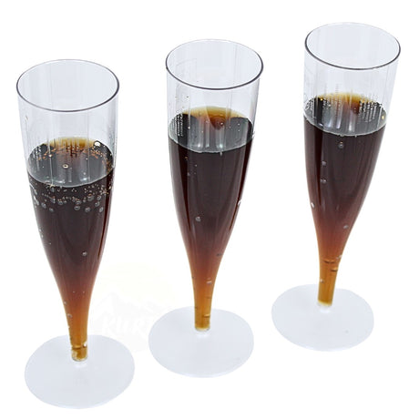 Sektgläser Plastik Hartplastik PS 135ml Transparent – 10 Stück | Wiederverwendbar Spülmaschinenfest | Hochzeit Garten Outdoor Veranstaltung