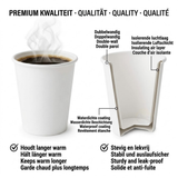 Kaffeebecher weiß 300ml 12 oz - 1000 Stück inkl. Einweg-Aufschlag