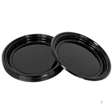 Schwarze Hartplastik Teller 24cm — Mehrweg PP | 12 Stück - Gastronomie Geschirr