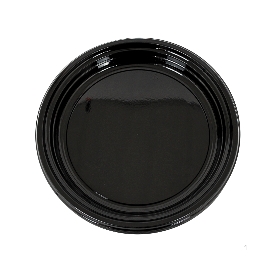 Schwarze Hartplastik Teller 24cm — Mehrweg PP | 12 Stück - Gastronomie Geschirr