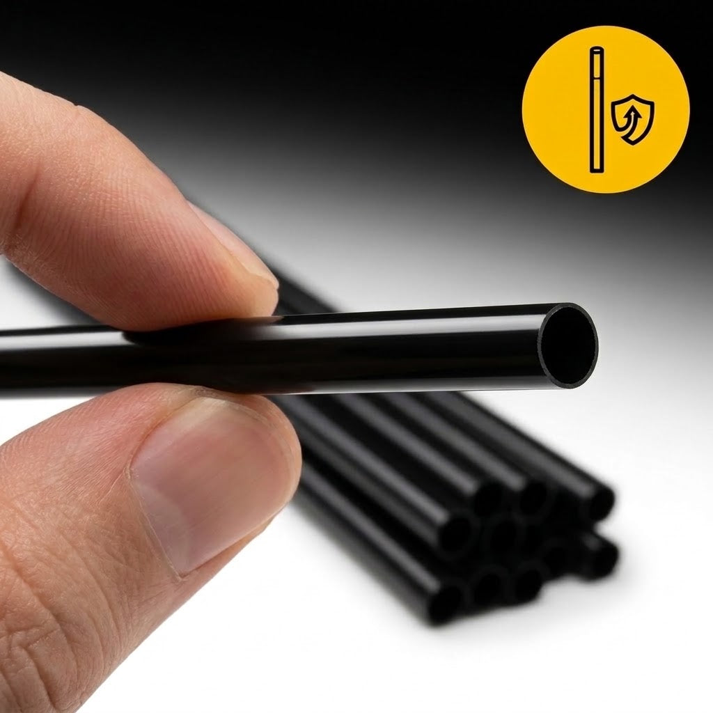  Trinkhalme Gerade Schwarz Wiederverwendbar PP 8x240mm – 250 Stück | Gastronomie Cocktail Professionell