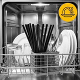  Trinkhalme Gerade Schwarz Wiederverwendbar PP 8x240mm – 250 Stück | Gastronomie Cocktail Professionell