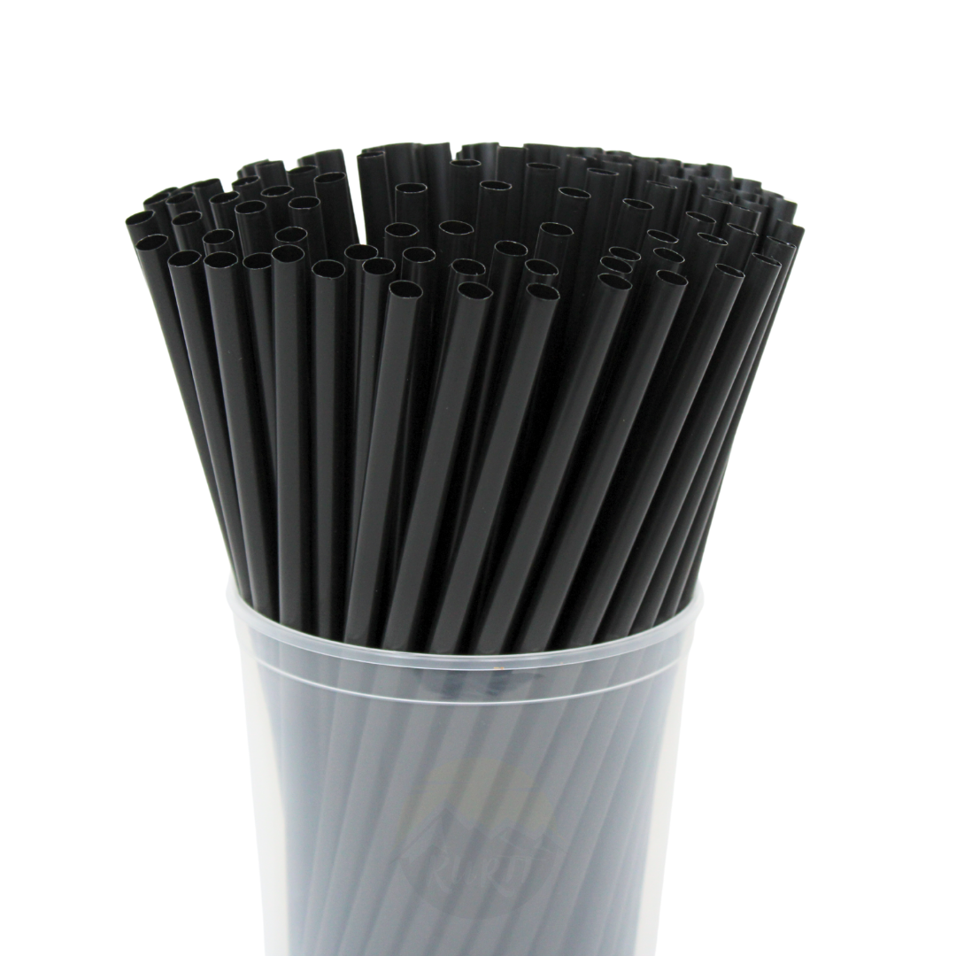  Trinkhalme Gerade Schwarz Wiederverwendbar PP 8x240mm – 250 Stück | Gastronomie Cocktail Professionell