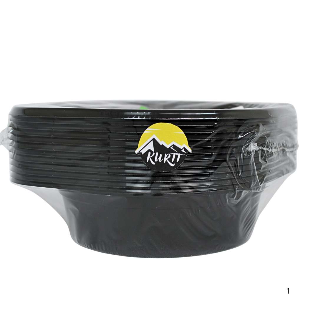Suppenschalen Plastik Mehrweg 500ml Schwarz – Henkel Mikrowellengeeignet | 12 Stück